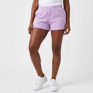 Rosio USA Lilac Purple Fleece Lounge Shorts Womens Large Elastic Waist